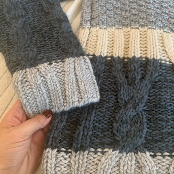 Lucky Brand cable stripe crew neck - Picture 6 of 8